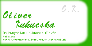 oliver kukucska business card